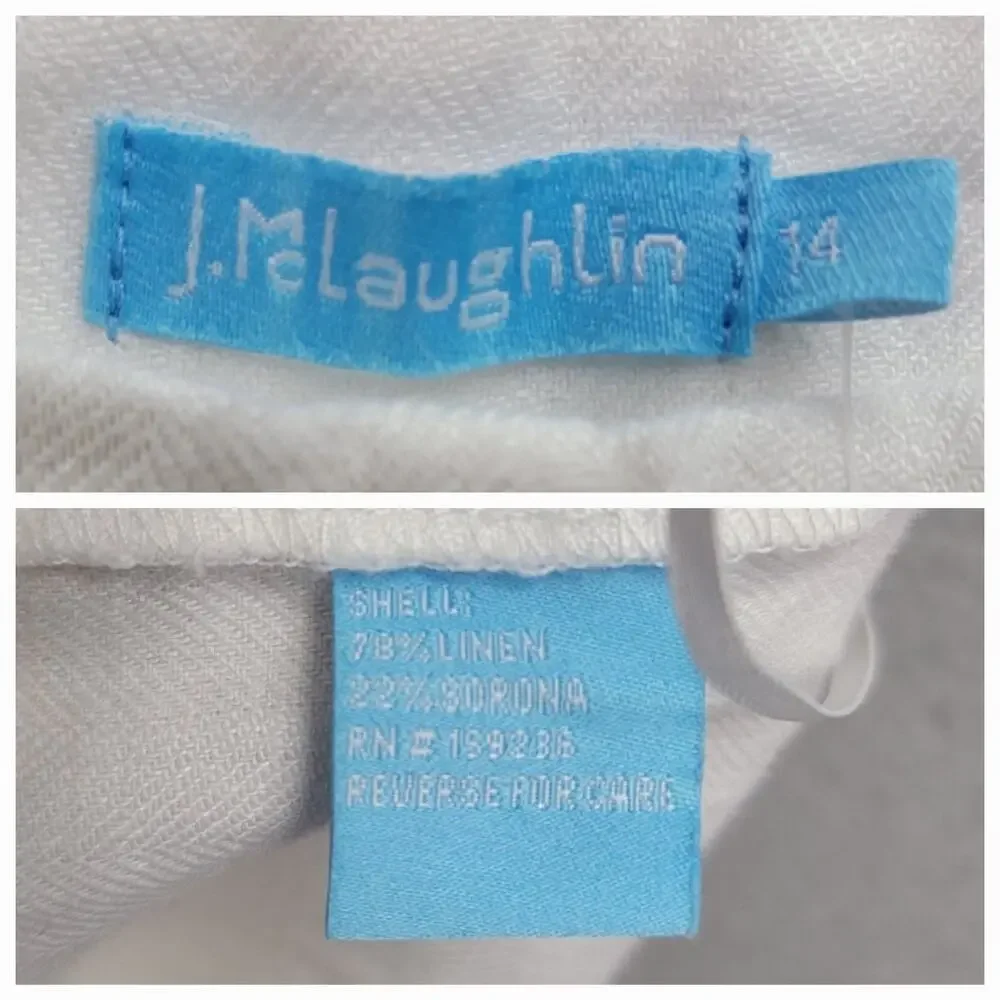 J. MCLAUGHLIN CARTER LINEN BLEND PANTS, SIZE 14, NWT $198
